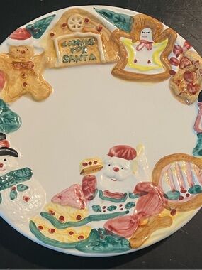 Vintage Style Cookies For Santa Christmas Plate